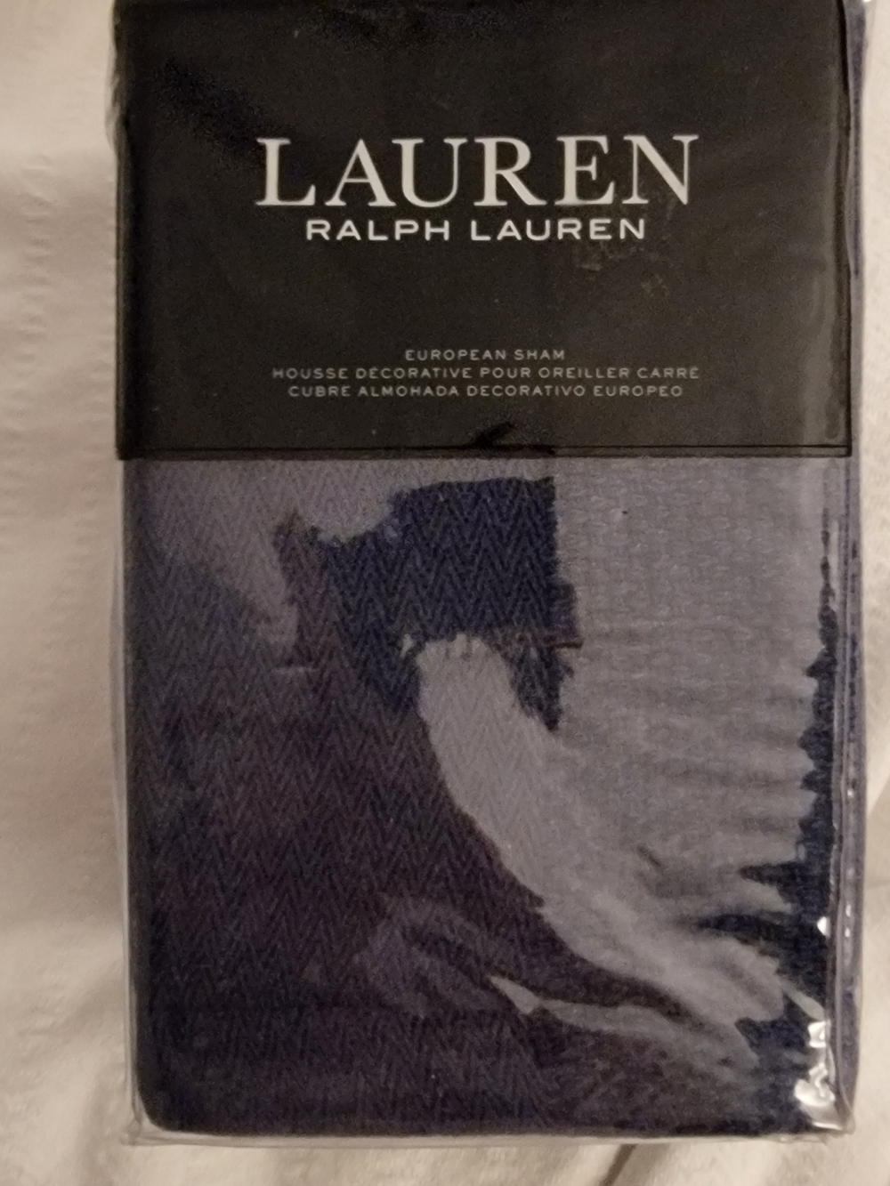 Lauren Ralph Lauren Navy Woven Stripe European Sham